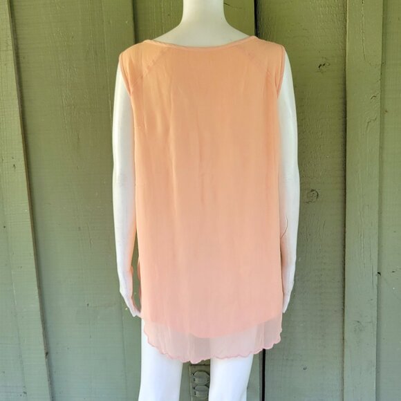NWT SOFT SURROUNDINGS Peach Embroidered Sleeveless Top XL - Picture 2 of 3